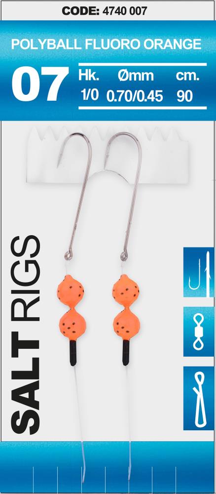 SPRO Salt Rig 7 - Polyball Fluoro Orange 1/0