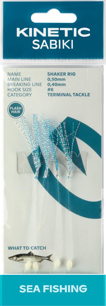 Kinetic Sabiki Shaker #6 Rig - Blue Flashhair
