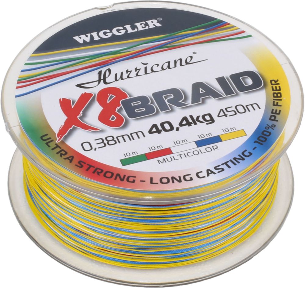 WIGGLER HURRICANE X8 Braid 450m - Multicolor 0,26mm - 21,3kg