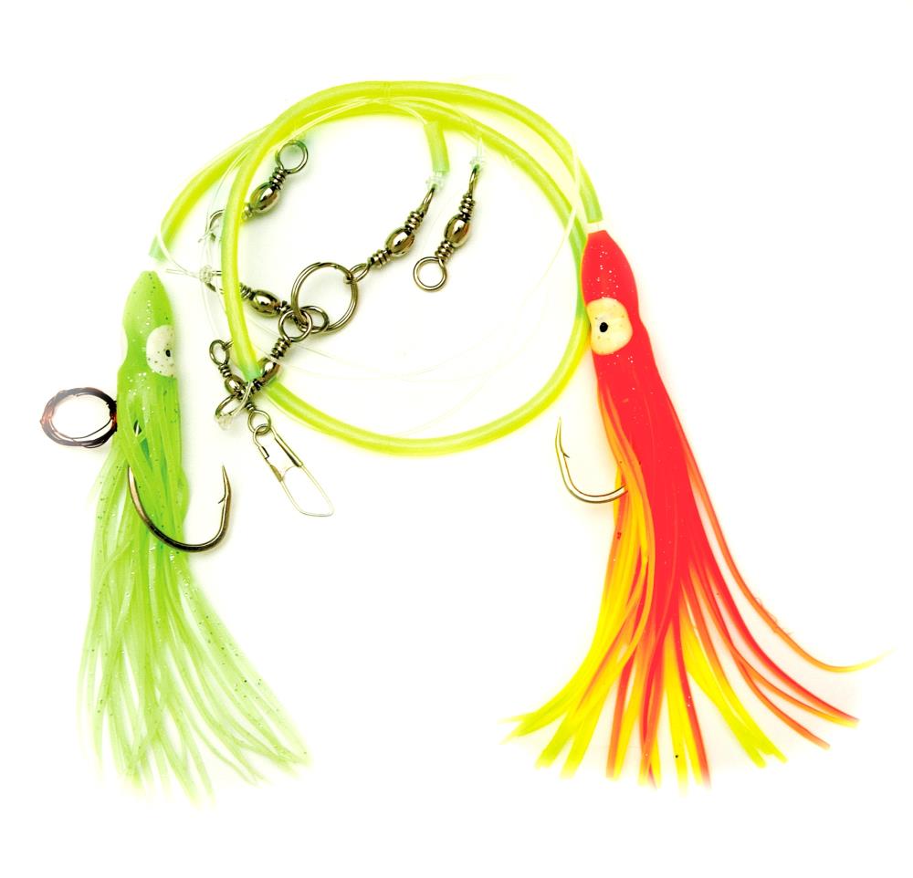 Behr Strong Natural Bait Rig 2 Octopuses fluo + yellow-red