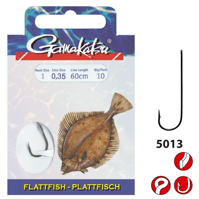 Gamakatsu tied flatfish hooks - Size 1