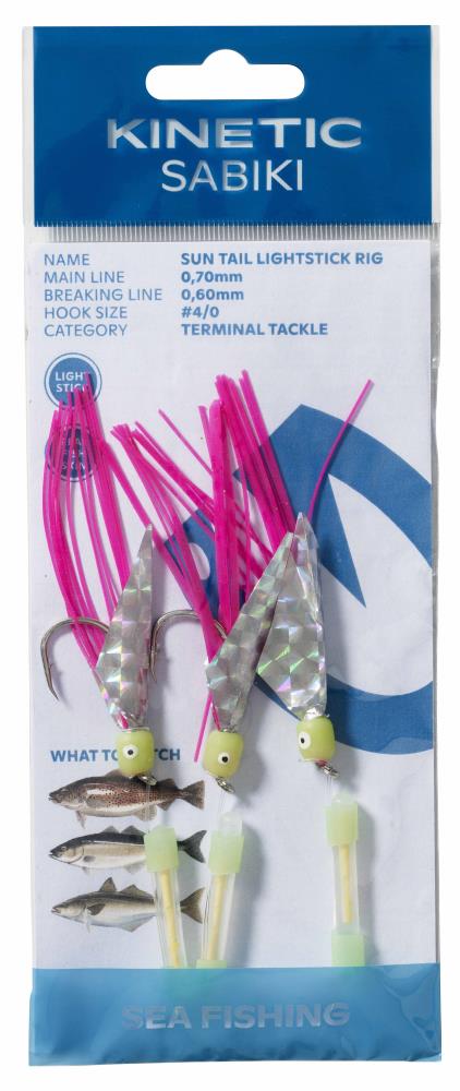 Kinetic Sabiki Sun Tail Lightstick Rig Pink/Yellow
