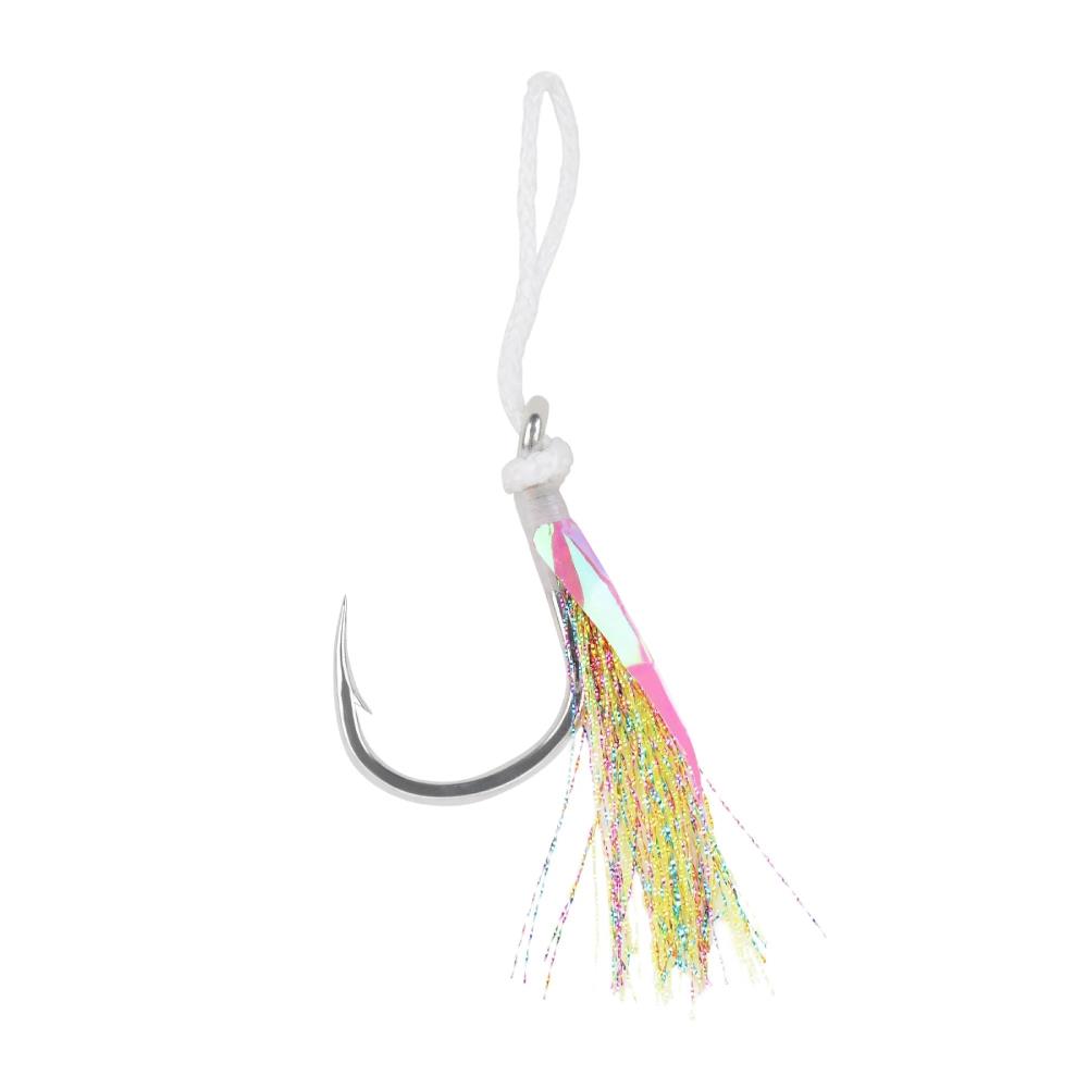 Mustad Ocean Crystal Jigging Assist Rig Green-Flash Tinsel 4/0