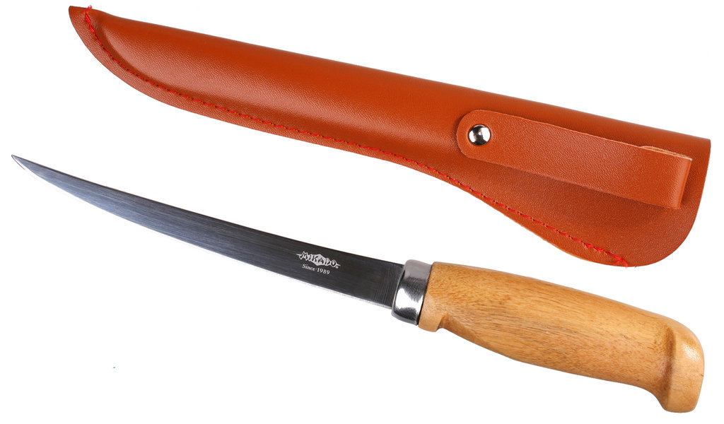 MIKADO Fillet knife with wooden handle - blade 15cm