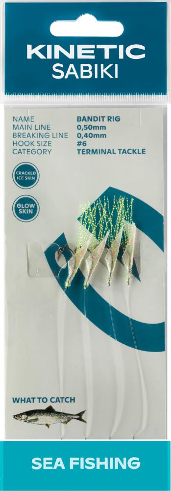 Kinetic Sabiki Bandit #6 Cracked Ice Skin Rig