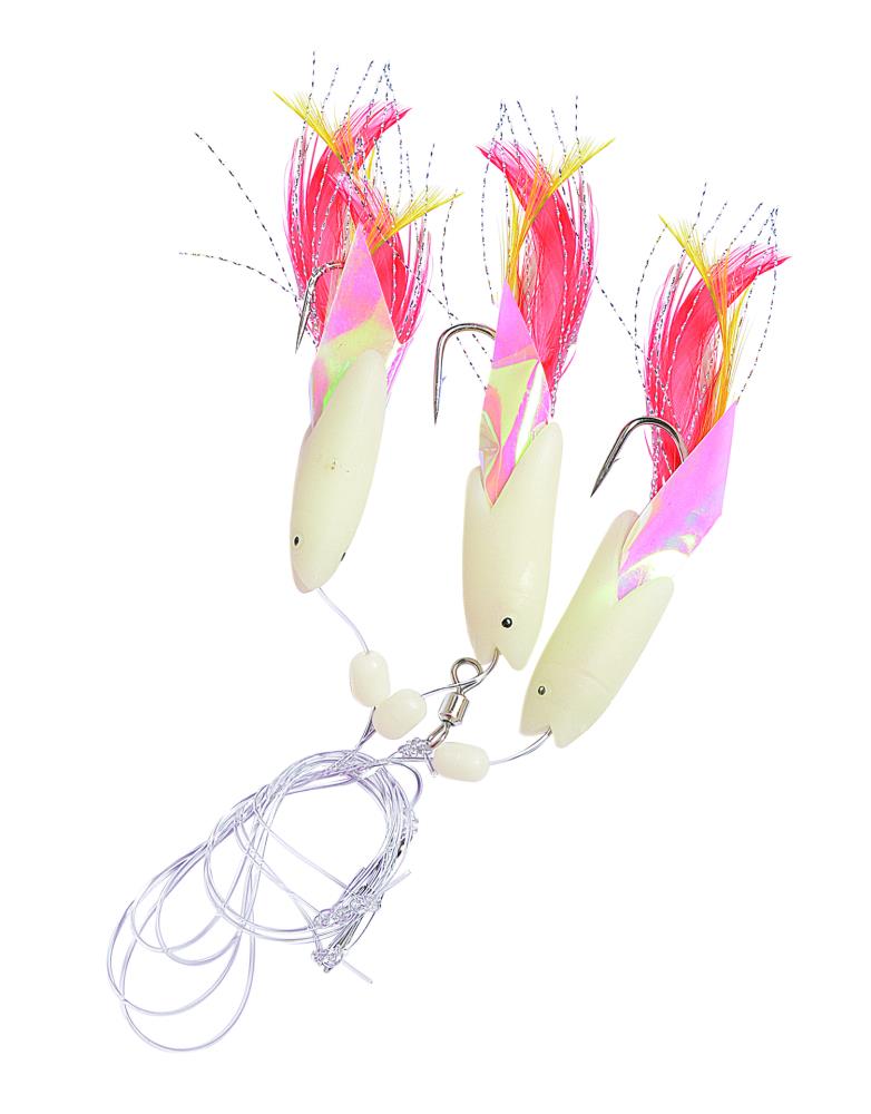 MARINOR Kroksett Rekeflue Selvlysende 5/0 - Shrimp-Fliege