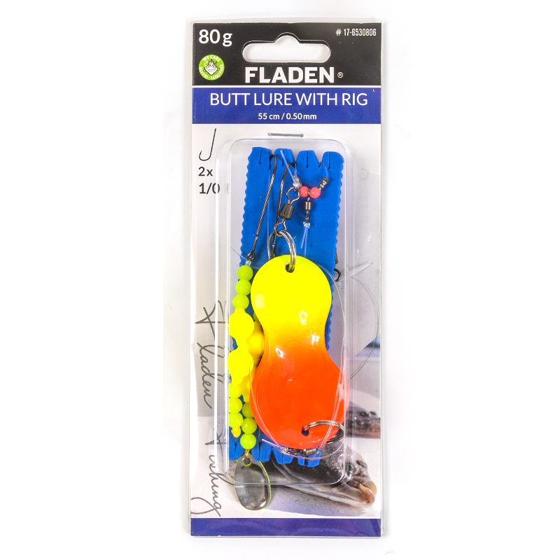 FLADEN Butt Lure with Pearl Spoon 100g -  Yellow-Orange