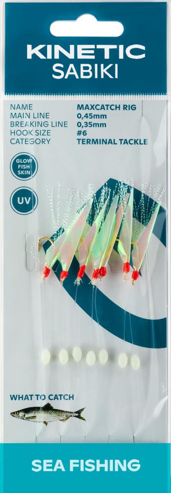 Kinetic Sabiki MaxCatch Holo Fishskin #6 Rig