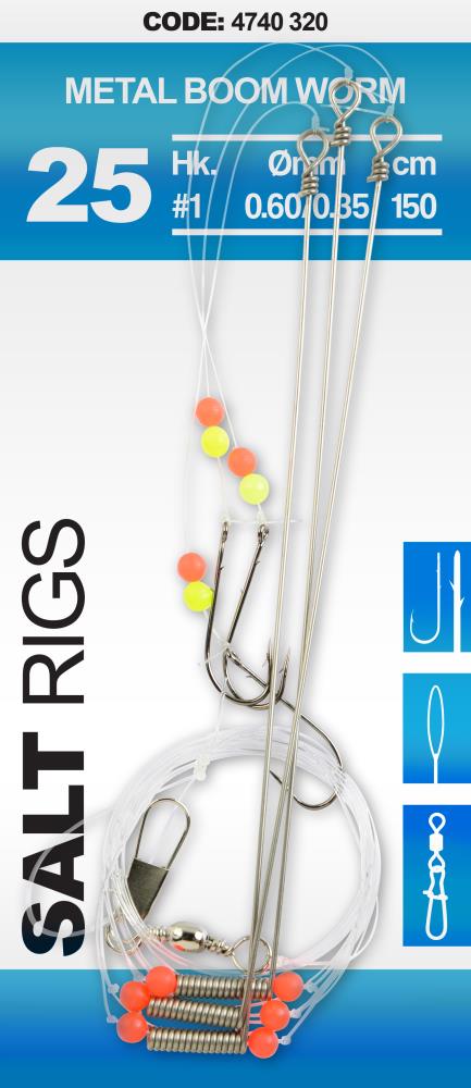 SPRO Salt Rig 25 - METAL BOOM WORM - Hook Size 6