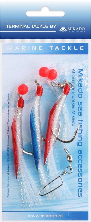 MIKADO Hair Tube Rig 6/0 - White-Red-Blue