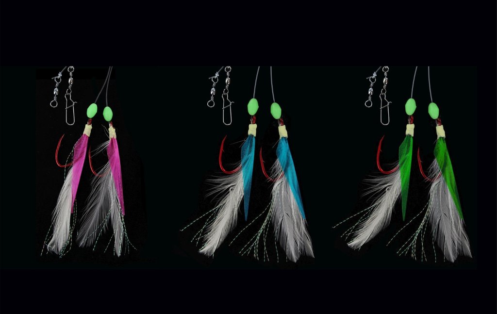 DEGA 2-Arm Meeresvorfach mit Franzen und Federn