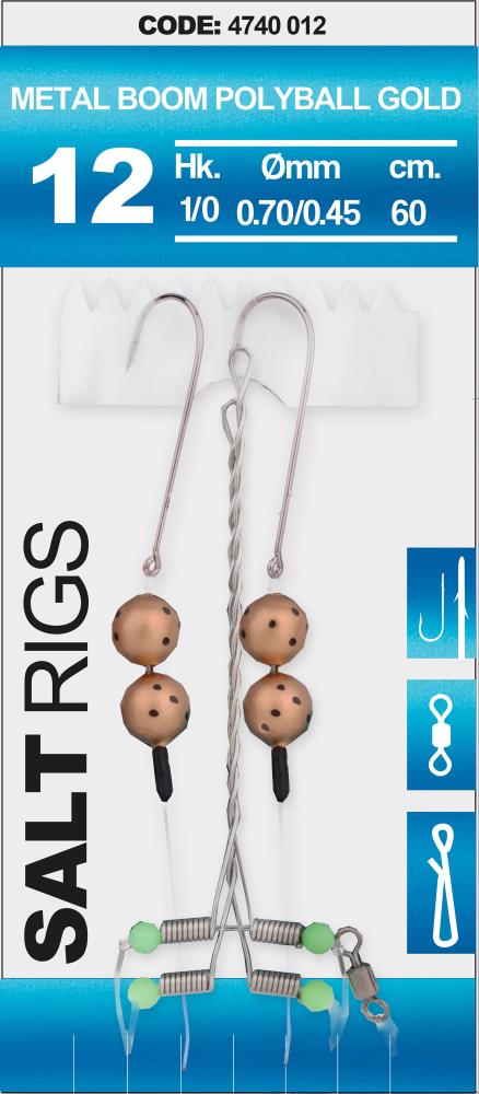 SPRO Salt Rig 12 - Metal Boom Polyball Gold 1/0