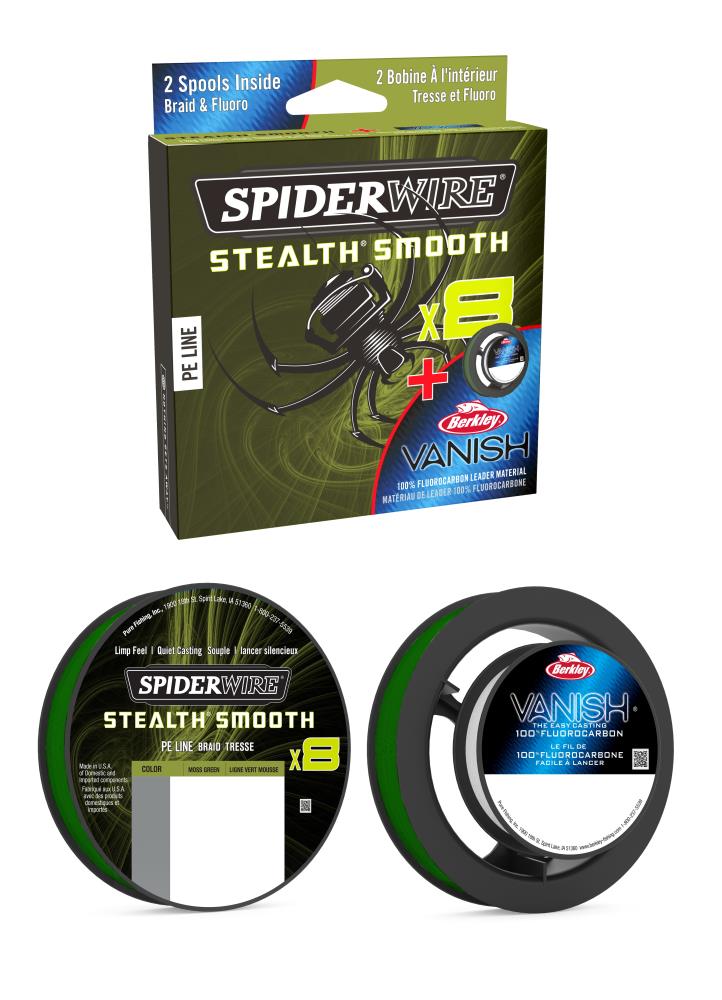SPIDERWIRE Stealth Smooth 8x Braid and FC Duo Spool 0,11/0,32mm - 10,3/6,0kg