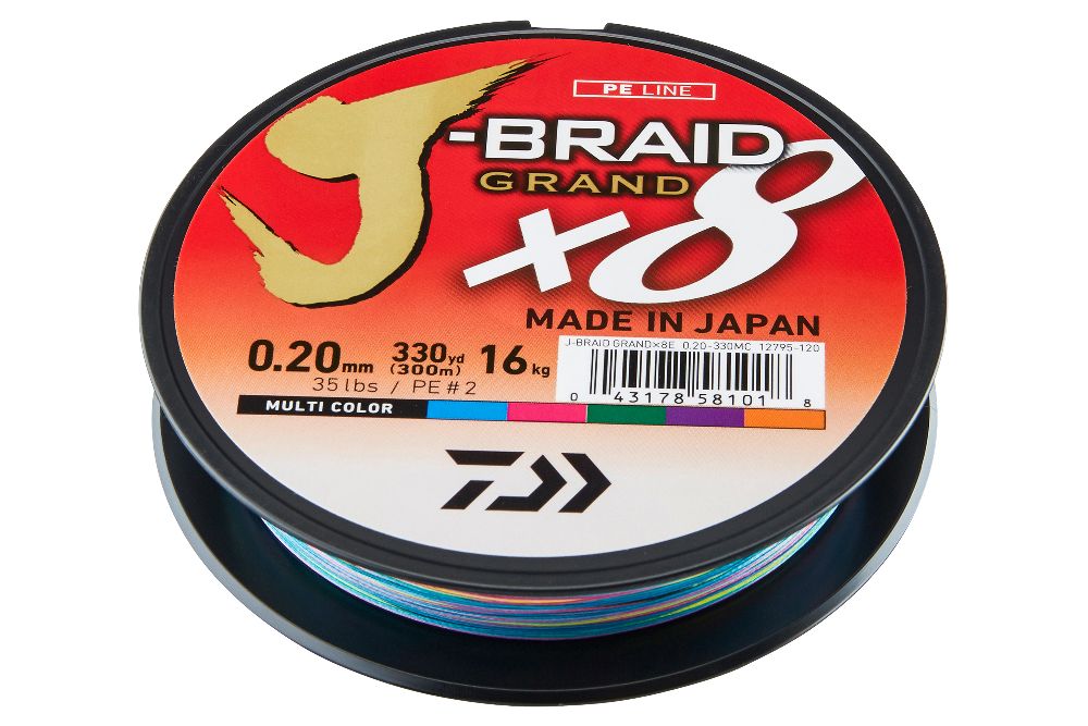 Daiwa J-Braid Grand X8 multicolor 150m - 0,22mm - 19,50kg