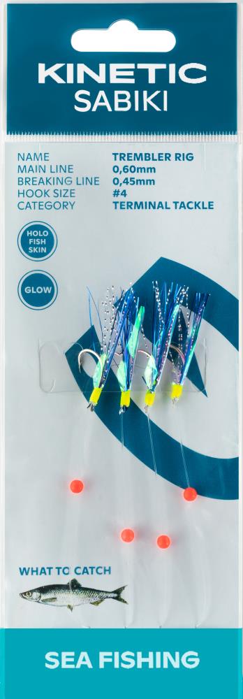 Kinetic Sabiki Trembler Holo Fishskin #4 - Blue Flash