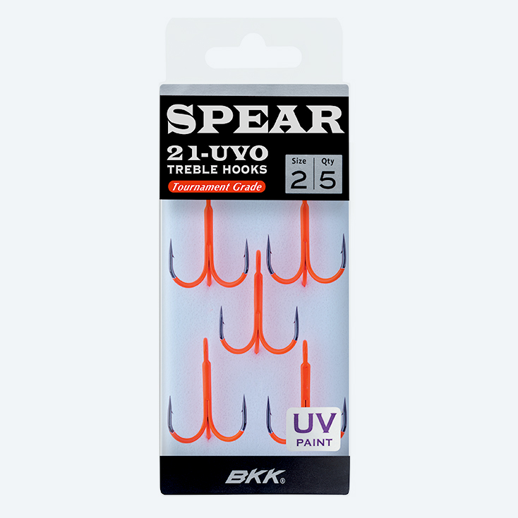 BKK SPEAR-21 UVO Treble Hooks Orange