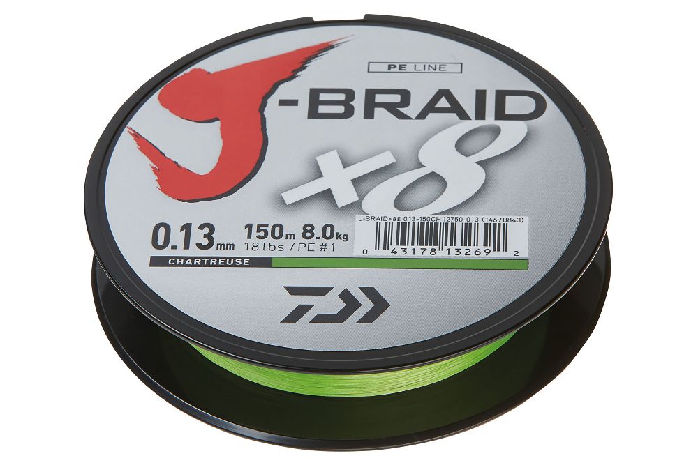 Daiwa J-Braid X8 150m - chartreuse - 0,06mm - 4,00kg