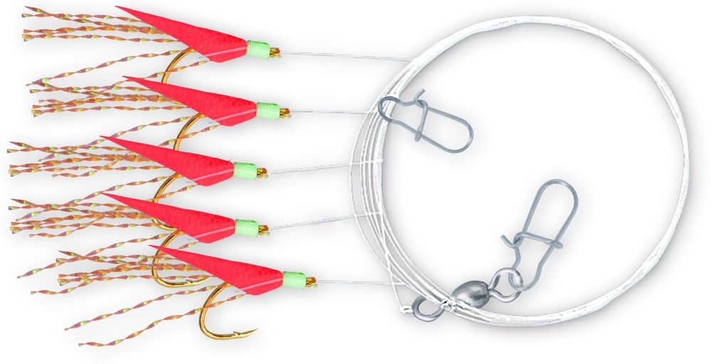 Zebco Holografix Heringsvorfach Hakengröße 10 - rot