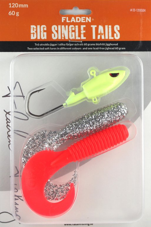 Fladen Big Single Tail - 60g - Red-Silver-Glitter