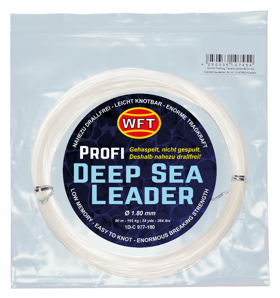WFT KG Mono Deep Sea Leader clear - 0.50mm - 21kg - 50m