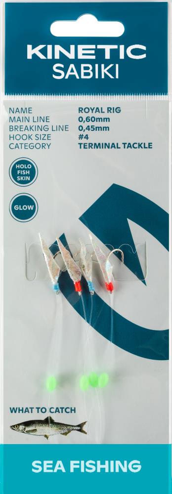 Kinetic Sabiki Royal #4 Holo Fishskin Vorfach - Red Blue