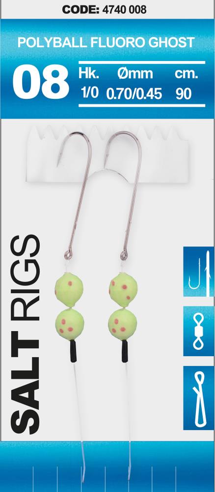 SPRO Salt Rig 8 - Polyball Fluoro Ghost 1/0