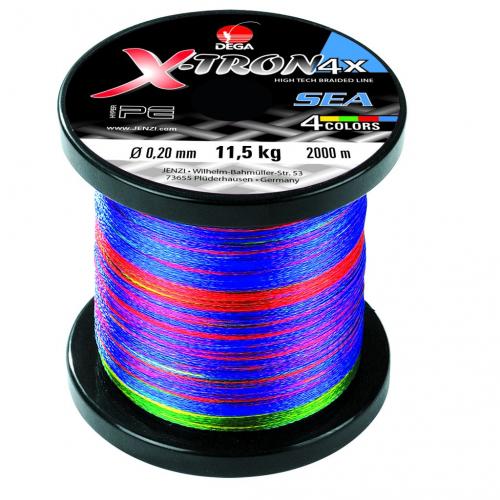 DEGA X-tron Sea 2000m Multicolor Braided Line 0,20mm - 11,5kk