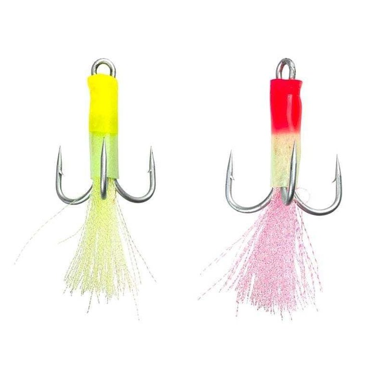 FLADEN Treble Hooks with fluo Tube and Tinsel