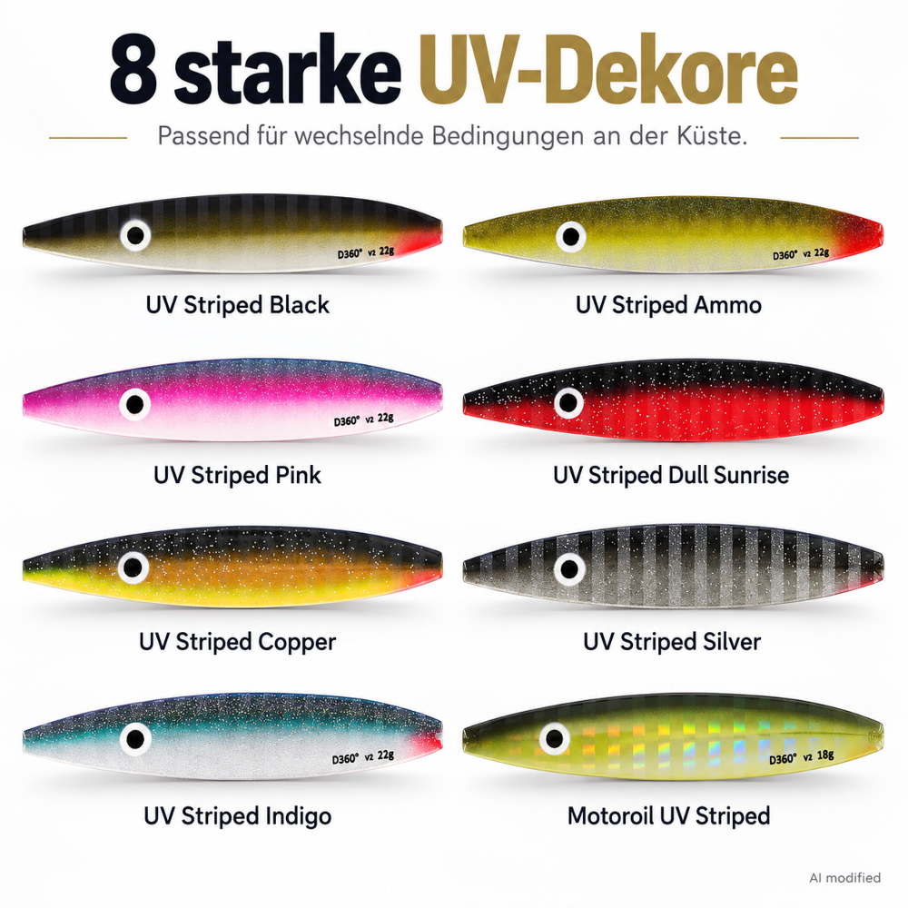 Westin D360° V2 Seatrout Spoon 12g - UV Striped Ammo