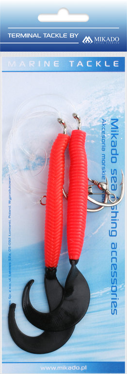 MIKADO Pilk D-Twist Rig - Doppeltwister-Vorfach-Rot-Schwarz5