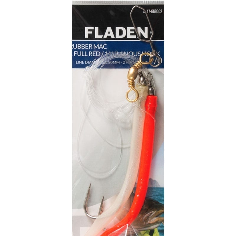 FLADEN rubber Mac Rig 2 Macs 6/0 - fluo-red