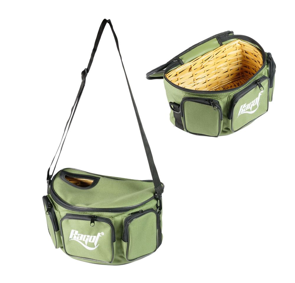 Ragot 3 POUCH BASKET – Fishing / Wading Basket (21 × 33 × 17 cm) - green