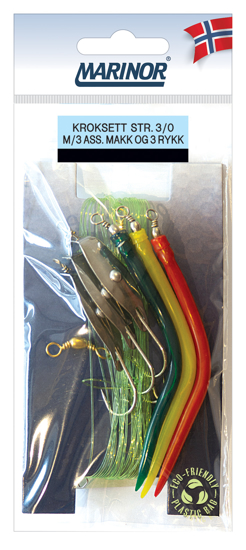 MARINOR Gummi-Makk Vorfach mehrfarbig mit Dorschblinkern 3/0