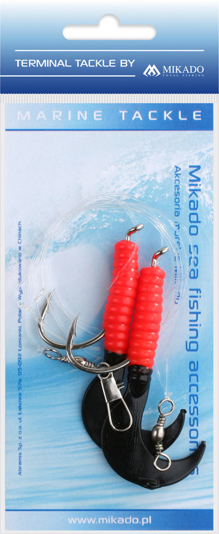 MIKADO Pilk D-Twist Rig - Doppeltwister-Vorfach-Rot-Schwarz5