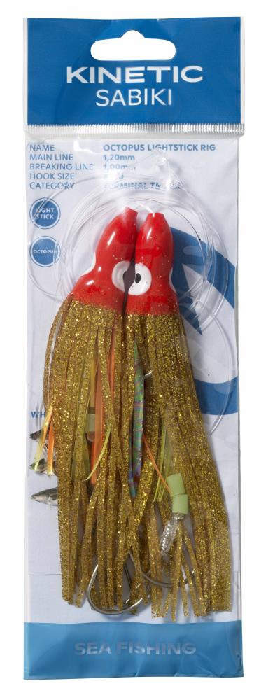Kinetic Sabiki Octopus Lightstick - Vorfach Gold/Orange