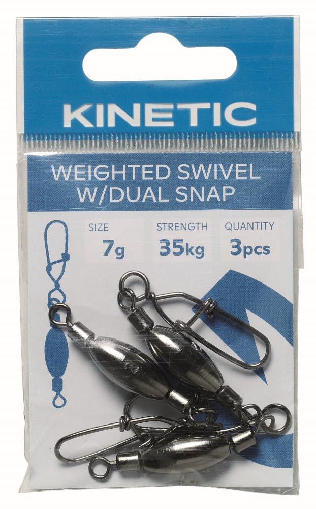 Kinetic Weighted Swivel w/Dual Snap 5g - 35kg - 3 pcs.